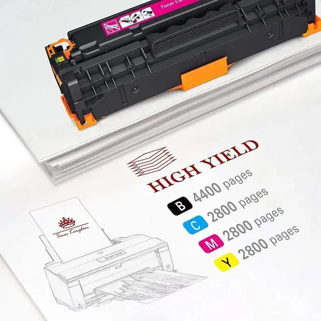 Alt view image 4 of 5 - 4PK CE410A CE411A CE412A CE413A Toner Set for 305A Laserjet Pro 400 M475 M451