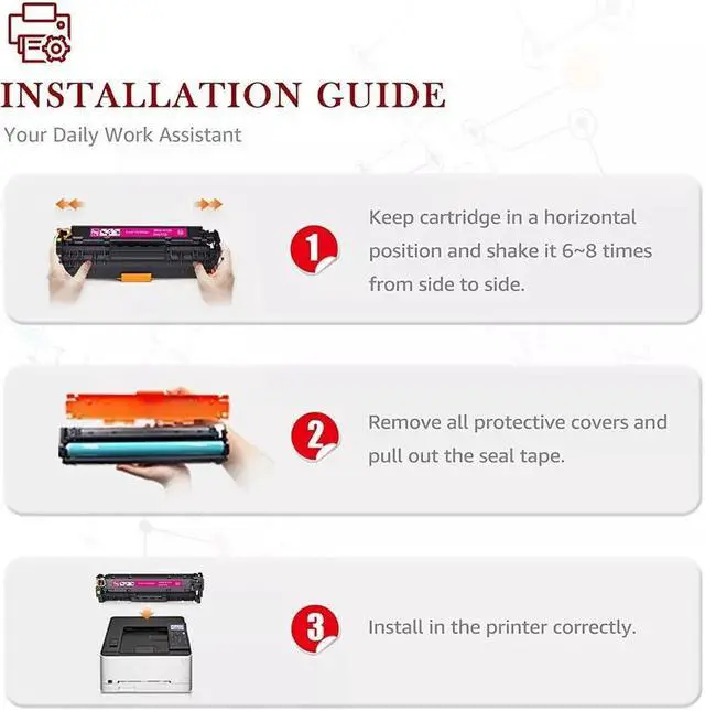 Alt view image 5 of 5 - 4PK CE410A CE411A CE412A CE413A Toner Set for 305A Laserjet Pro 400 M475 M451