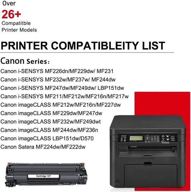 Alt view image 3 of 5 - 2PK CRG137 Toner Compatible for 137 ImageClass MF227dw MF244dw MF249dw