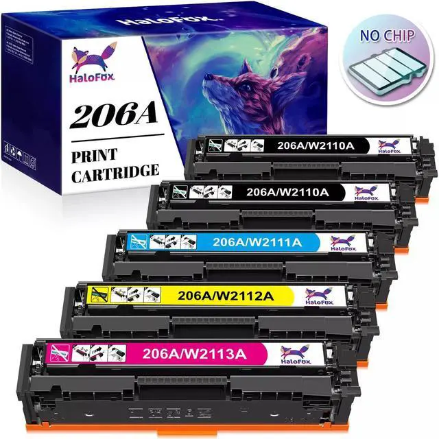 Main image of 5Pack Toner Compatible with  206A W2110A LaserJet M283fdw M283cdw M283 No Chip