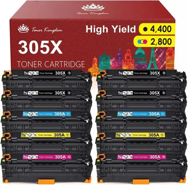 Main image of 8PK CE410X CE411A CE412A CE413A Toner Set for  305A Laserjet Pro 400 M451 M47