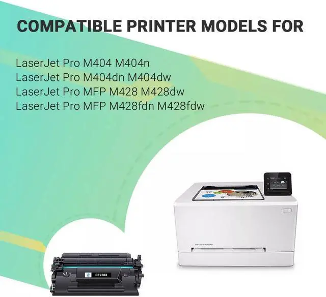 Alt view image 3 of 4 - 2PK CF258X 58X Toner (NO CHIP) for  Laserjet Pro M404dw M404n M404dn M428fdn