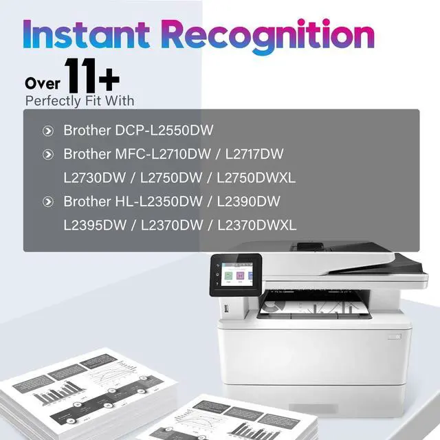 Alt view image 3 of 6 - 2PK High Yield TN760 TN730 with Chip Toner Cartridge Compatible for Brother TN-760 DCP-L2550DW  MFC-L2710DW L2717DW L2730DW L2750DW L2750DWXL ;HL-L2350DW L2390DW L2395DW L2370DW L2370DWXL