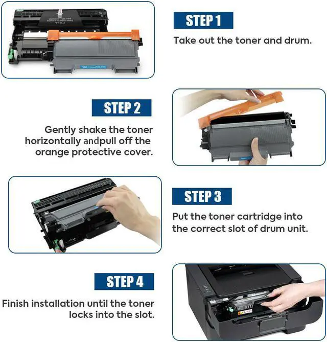 Alt view image 2 of 3 - 4PK Compatible DR420,TN450/1 DR-420,3 TN-450 Drum Unit and Toner Cartridge for Brother HL-2220 HL-2230 HL-2240 HL-2242 HL-2250 HL-2270 DCP-7055 DCP-7057 DCP-7060 DCP-7065 DCP-7070 MFC-7360 MFC-7460