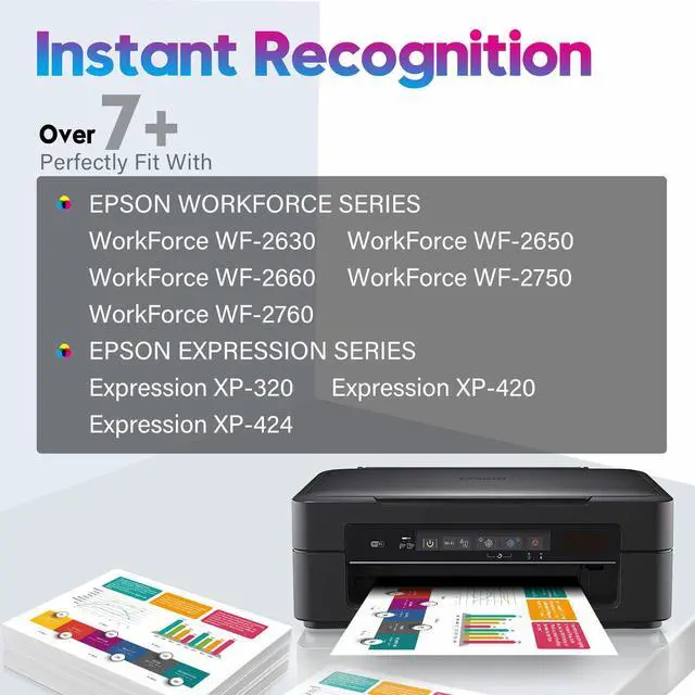 Alt view image 3 of 4 - 5PK T220XL 220-XL Ink (2K/C/M/Y) For Epson XP420 XP424 XP320 WF2630 WF2660 WF2760 printer