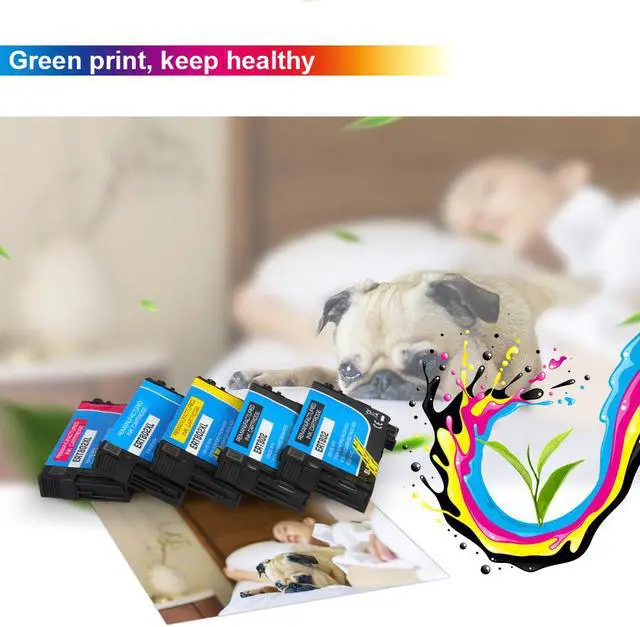 Alt view image 6 of 7 - 5PK T802 T802XL Ink Cartridge Compatible For Epson WorkForce Pro WF-4720 WF-4730 WF-4734 WF-4740 EC-4020 EC-4030 EC-4040 (2K/C/M/Y)
