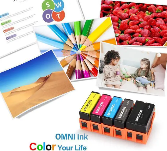 Alt view image 6 of 6 - 5PK T302XL 302XL Ink Cartridges Compatible for Epson Expression XP-6000 XP-6100 (K/PBK/C/M/Y)