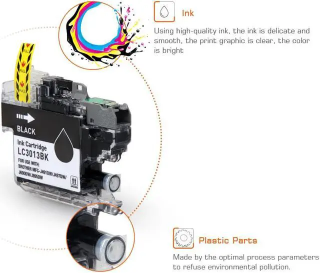Alt view image 4 of 6 - 4PK LC3013 LC-3011 Ink Cartridge Compatible For Brother MFC-J497DW MFC-J690DW MFC-J895DW MFC-J491DW