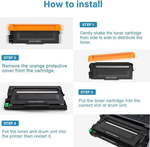 Alt view image 2 of 4 - Compatible Toner Cartridge Replacement for Brother TN630 TN660 (Black, 1-Pack), for use in Brother HL-L2340DW HL-L2300D HL-L2360DW HL-L2380DW DCP-L2540DW HL-L2320D MFC-L2720DW MFC-L2740DW