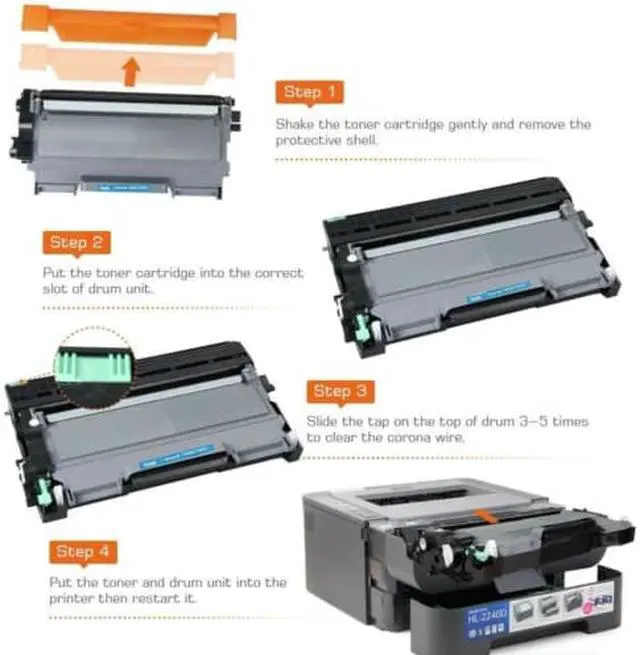 Alt view image 3 of 7 - v4ink Compatible Toner Cartridge Replacement for Brother TN450 TN420 Black Toner Cartridge High Yield to use for HL-2240d HL-2270dw HL-2280dw MFC-7360n MFC-7860dw IntelliFax 2840 2940 Printer 4 Pack