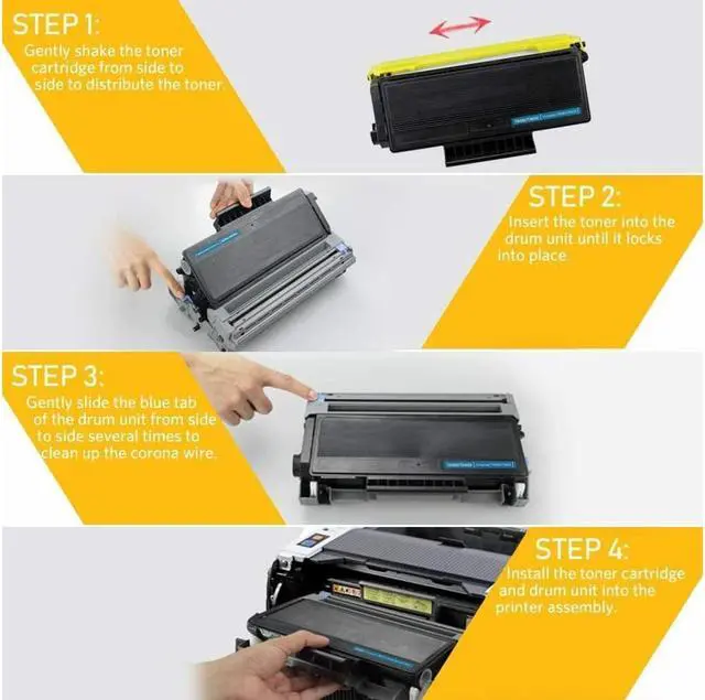 Alt view image 4 of 4 - 1 DR620 Drum + 2 TN650 Toner Cartridge for Brother DR620 TN650 Printer MFC-8480DN MFC-8680DN MFC-8690DW MFC-8880DN MFC-8890DW DCP-8080DN DCP-8085DN HL-5340D HL-5350DN HL-5370DW HL-5370DWT HL-5380DN