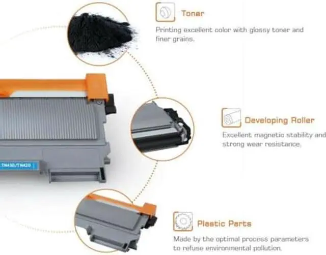 Alt view image 2 of 7 - v4ink Compatible Toner Cartridge Replacement for Brother TN450 TN420 Black Toner Cartridge High Yield to use for HL-2240d HL-2270dw HL-2280dw MFC-7360n MFC-7860dw IntelliFax 2840 2940 Printer 4 Pack