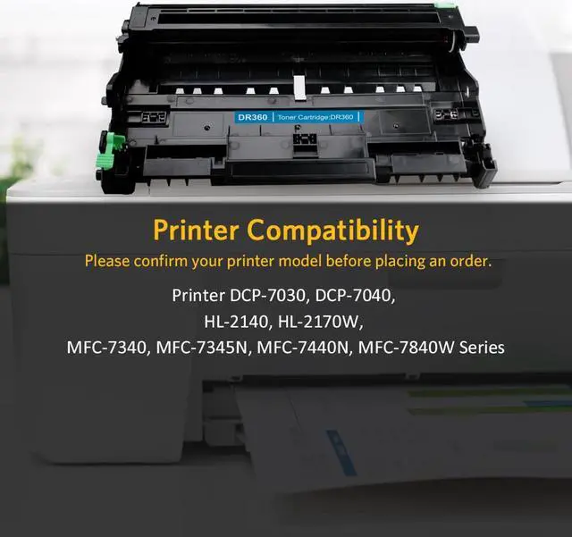 Alt view image 3 of 6 - 2PK High Yield TN360 Toner Cartridge 330 For Brother HL-2140 2170W MFC-7340 7840W