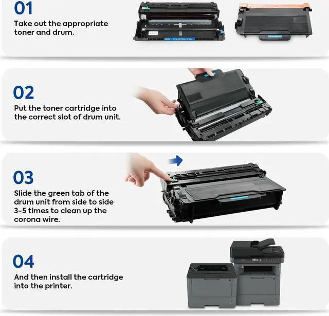 Alt view image 4 of 5 - 2PK DR820 Drum Unit + TN850 Toner Set For Brother HL-L5200DWT L6200DW L6200DWT