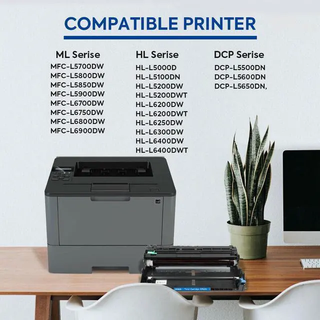 Alt view image 5 of 6 - 2x TN850 Toner + 1x DR820 Drum Set for Brother HL-L5000D MFC-L5850DW MFC-L5900DW