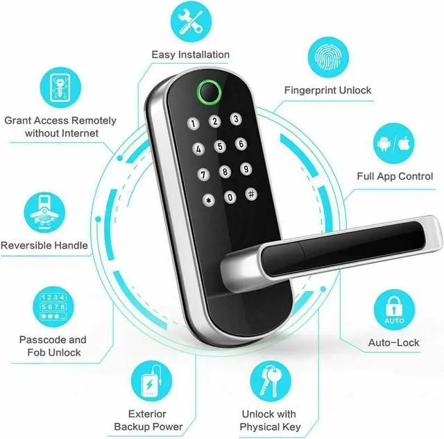 Alt view image 2 of 7 - Sifely Biometric Fingerprint Digital Keypad Keyless Entry Code Smart Door Lock