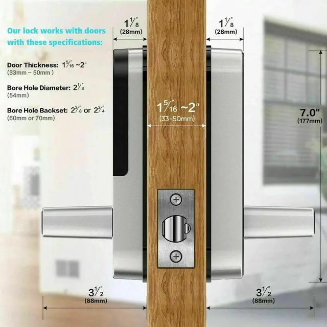 Alt view image 6 of 7 - Sifely Biometric Fingerprint Digital Keypad Keyless Entry Code Smart Door Lock
