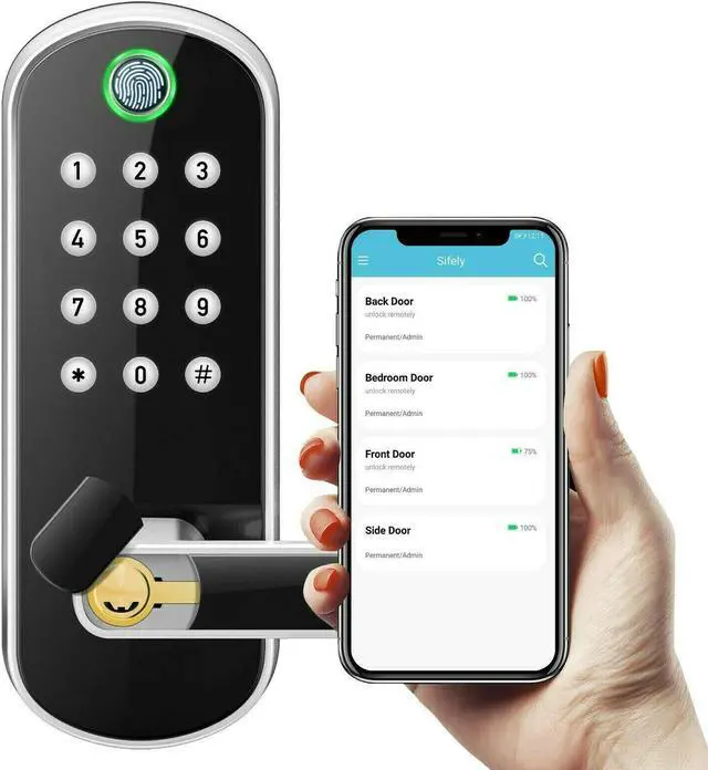 Main image of Sifely Biometric Fingerprint Digital Keypad Keyless Entry Code Smart Door Lock