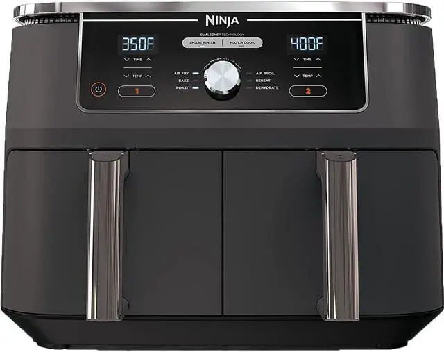 Alt view image 2 of 7 - Ninja DZ401 Foodi 6-in-1 10-qt. XL 2-Basket Air Fryer (DZ401/AD350) Certified Ninja Refurbishe d with 2-Year Warranty!