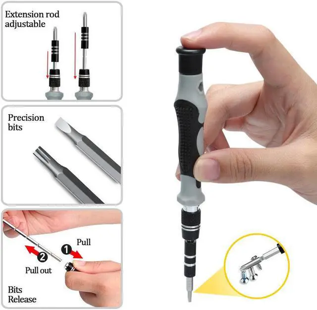 Alt view image 4 of 7 - usa magnetic screwdriver bit set for iphone/macbook tool kit set 117pcs