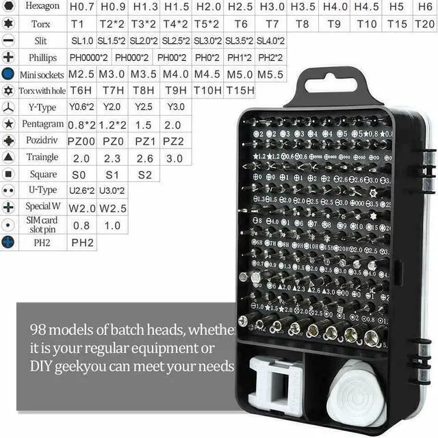 Alt view image 2 of 7 - usa magnetic screwdriver bit set for iphone/macbook tool kit set 117pcs