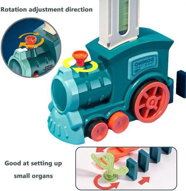 Alt view image 4 of 7 - Kids Electric Domino Train Car Sound &Light Automatic Laying Dominoes Brick toy 100pcs Domino
