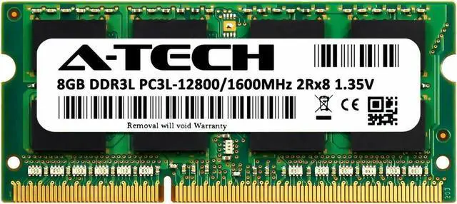 Alt view image 3 of 3 - A-Tech 8GB DDR3 1600 PC3-12800 Laptop SODIMM 204-Pin Memory RAM PC3L DDR3L 1x 8G