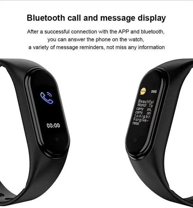 Alt view image 5 of 7 - M5 Smart Band Watch Bracelet Wristband Blood Pressure Heart Rate Tracker