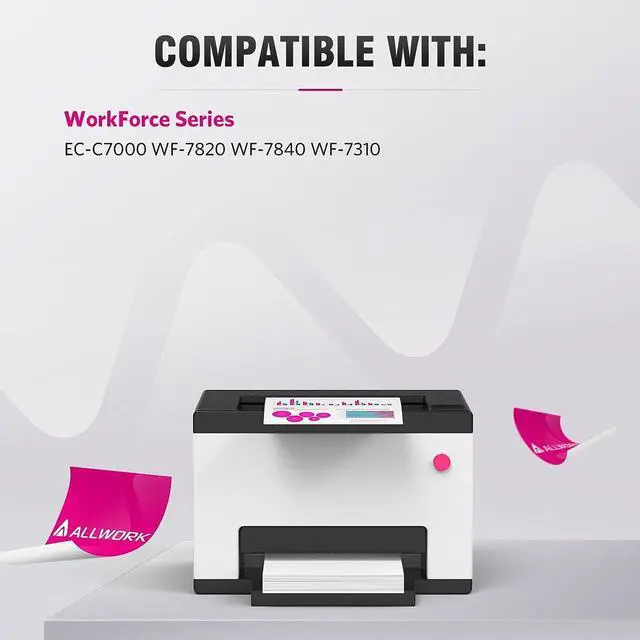 Alt view image 2 of 6 - Allwork New Version Remanufactured 812XL Ink Cartridges Replacement for Epson T812XL 812 T812 Ink for Workforce Pro WF-7820 WF-7840 EC-C700 WF-7310, Black Cyan Magenta Yellow 4-Pack