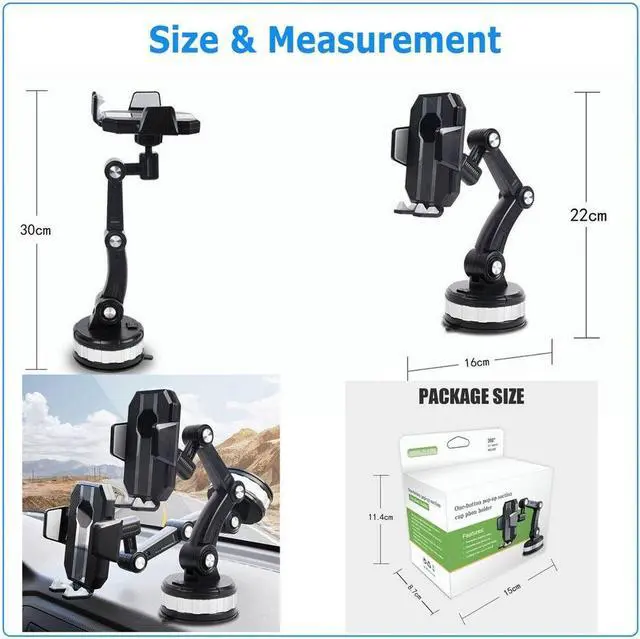 Alt view image 7 of 7 - Car Truck Mount Phone Holder Stand Dashboard/Windshield For Cell Phone Universal