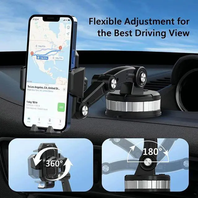 Alt view image 2 of 7 - Car Truck Mount Phone Holder Stand Dashboard/Windshield For Cell Phone Universal