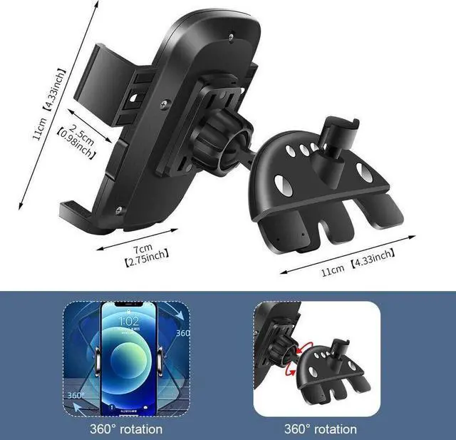 Alt view image 6 of 7 - CD Slot Car Phone Holder Universal Car Mount for iPhone Samsung Cell Phone GPS