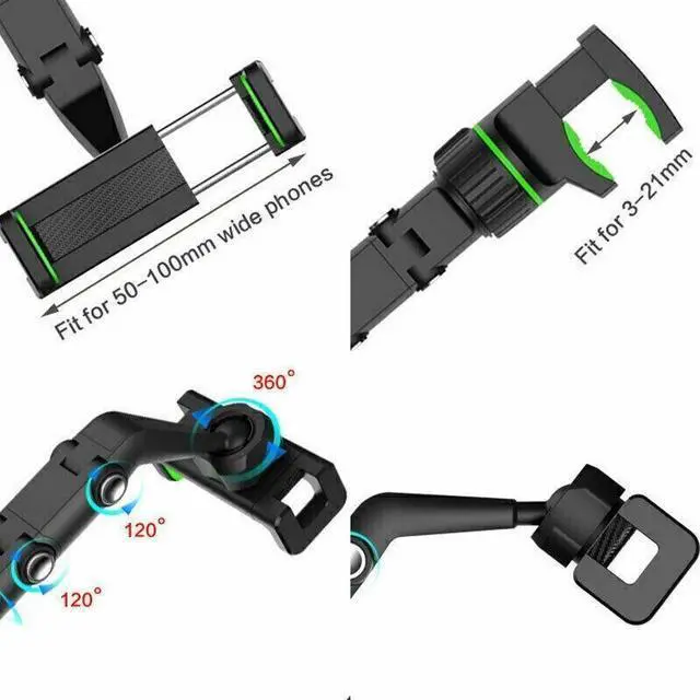 Alt view image 7 of 7 - 360° Universal Rotation Adjustable Cell Phone Holder Car Rearview Mirror Mount