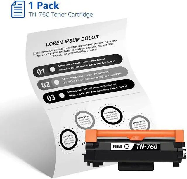 Alt view image 5 of 6 - 2PK TN760 HIGH YIELD Toner Cartridge for Brother TN-730 HL-L2370DW L2390DW printer