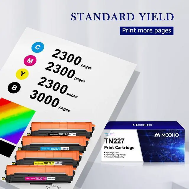 Alt view image 2 of 6 - 4x TN227 Toner Cartridge for Brother MFC-L3770CDW HL-L3270CDW HL-L3210CW Printer