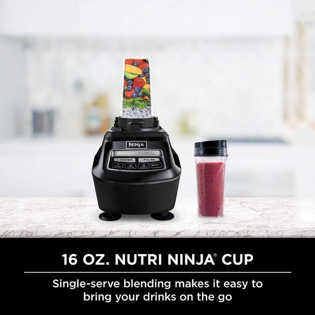 Alt view image 4 of 7 - Ninja BL770 Mega Kitchen System, 1500W, 4 Functions for Smoothies, Processing, Dough, Drinks & More, with 72-oz.* Blender Pitcher, 64-oz. Processor Bowl, (2) 16-oz. To-Go Cups & (2) Lids, Black