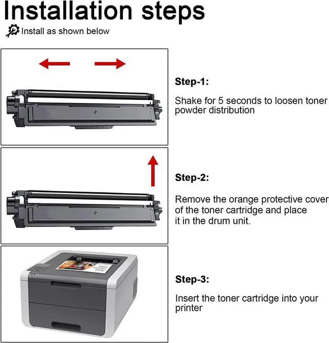 Alt view image 2 of 6 - 5 Pack Toner Compatible for Brother TN221 TN225 Hl-3170CDW MFC-9130CW MFC 9340CW