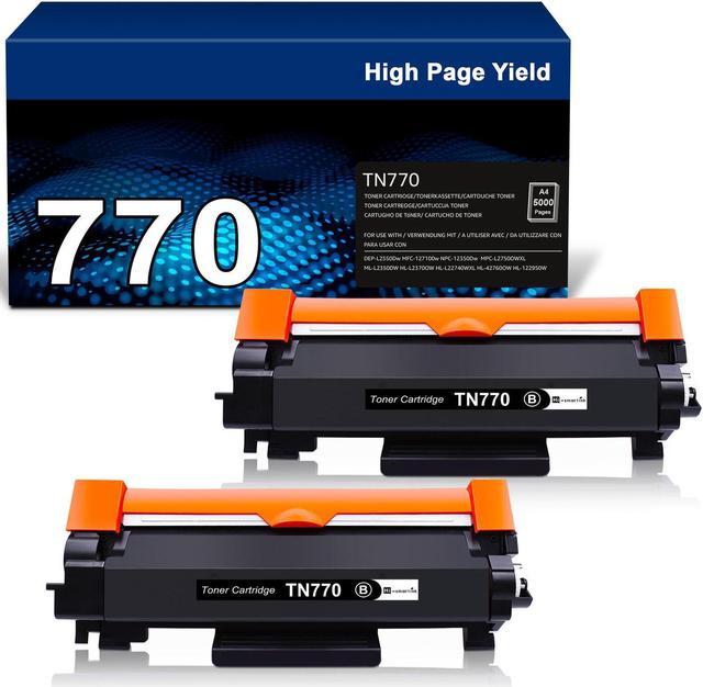 2x TN770 Black Toner Cartridge compatible with Brother MFC-L2730DW  HL-L2370DW