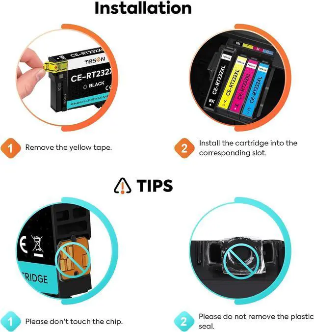 Alt view image 7 of 7 - TESEN New Version 232XL Remanufactured Ink Cartridge Replacement for Epson 232XL Ink Cartridges Combo Pack T232 T232XL to use with Expression Home XP-4200 XP-4205 Workforce WF-2930 WF-2950 (4 Pack)