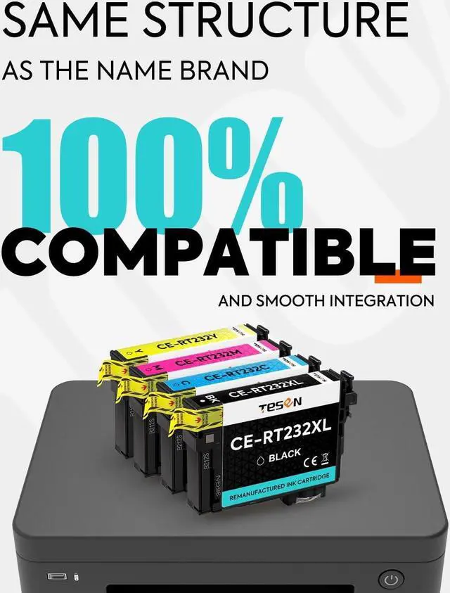 Alt view image 4 of 7 - TESEN New Version 232XL Remanufactured Ink Cartridge Replacement for Epson 232XL Ink Cartridges Combo Pack T232 T232XL to use with Expression Home XP-4200 XP-4205 Workforce WF-2930 WF-2950 (4 Pack)