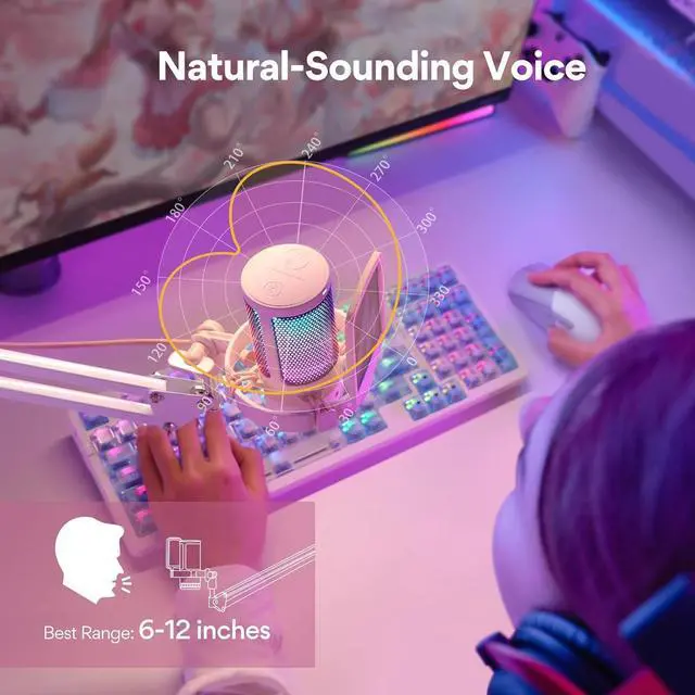 Alt view image 2 of 7 - MAONO Gaming USB Microphone with Noise Cancellation, Streaming mic for PC Computer MAC PS4 PS5, All-in-One Kit with Mute, Monitor for Recording, Podcast, Twitch, YouTube, Discord, GamerWave DGM20S