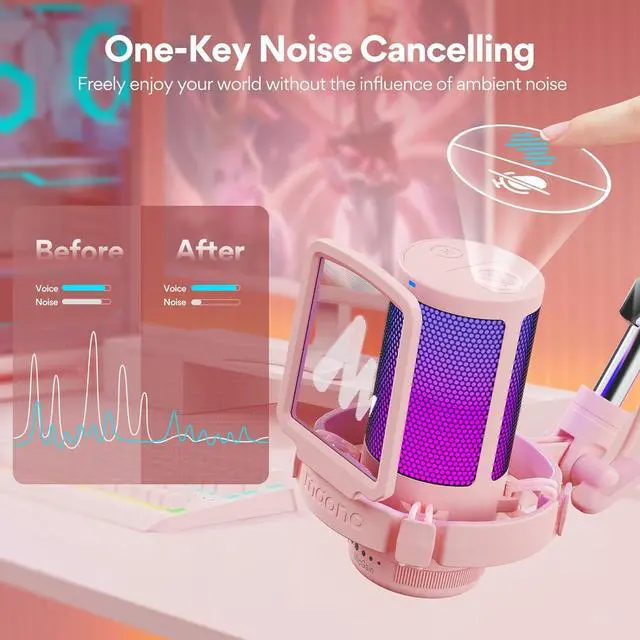 Alt view image 5 of 7 - MAONO Gaming USB Microphone with Noise Cancellation, Streaming mic for PC Computer MAC PS4 PS5, All-in-One Kit with Mute, Monitor for Recording, Podcast, Twitch, YouTube, Discord, GamerWave DGM20S