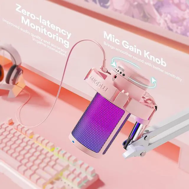 Alt view image 6 of 7 - MAONO Gaming USB Microphone with Noise Cancellation, Streaming mic for PC Computer MAC PS4 PS5, All-in-One Kit with Mute, Monitor for Recording, Podcast, Twitch, YouTube, Discord, GamerWave DGM20S