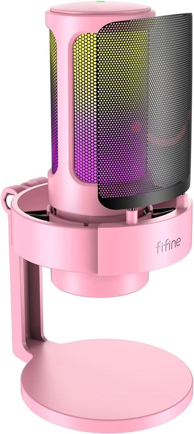 FIFINE Dynamic Microphone for windows&laptop,USB Mic for Gaming with  Tap-to-Mute Button/RGB Light/Headphone Jack -K658