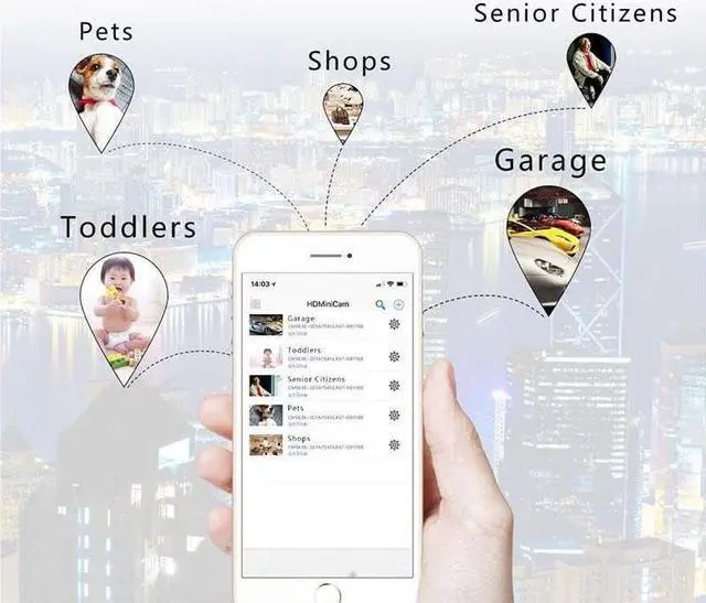 Alt view image 7 of 7 - Small Wireless WiFi Camera Hidden Spy Security Cameras,Mini Nanny Cam Smart Home, Pet Dog Baby Camera Indoor Outdoor 1080P Remote Portable, Phone APP Room Camera