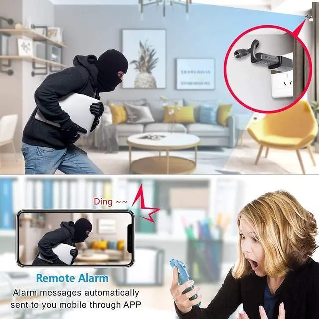 Alt view image 6 of 7 - Small Wireless WiFi Camera Hidden Spy Security Cameras,Mini Nanny Cam Smart Home, Pet Dog Baby Camera Indoor Outdoor 1080P Remote Portable, Phone APP Room Camera