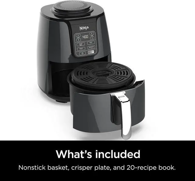Alt view image 7 of 7 - Ninja AF101 Air Fryer that Crisps, Roasts, Reheats, & Dehydrates, for Quick, Easy Meals, 4 Quart Capacity, & High Gloss Finish, Grey