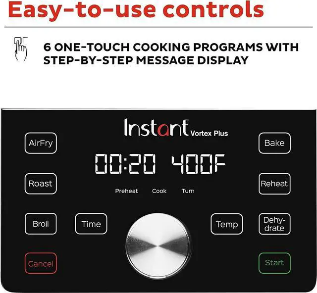 Alt view image 4 of 7 - Instant Pot Vortex Plus 6-in-1,4QT Air Fryer Oven,From the Makers of Instant Pot with Customizable Smart Cooking Programs,Nonstick and Dishwasher-Safe Basket,App With Over 100 Recipes,Stainless Steel