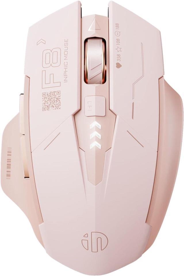 Wireless Mouse Ergonomic Pink Vertical Rechargeable Silent Optical Cordless Ergo Portable Lightweight Right Handed Carpal Tunnel Mice for Office, Lapt
