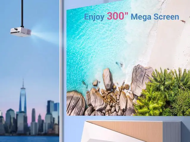 Alt view image 6 of 7 - VANKYO Projector 22000 Lumens 4K 1080P FHD 5G WiFi LED Movie Video Home Theater HDMI AV